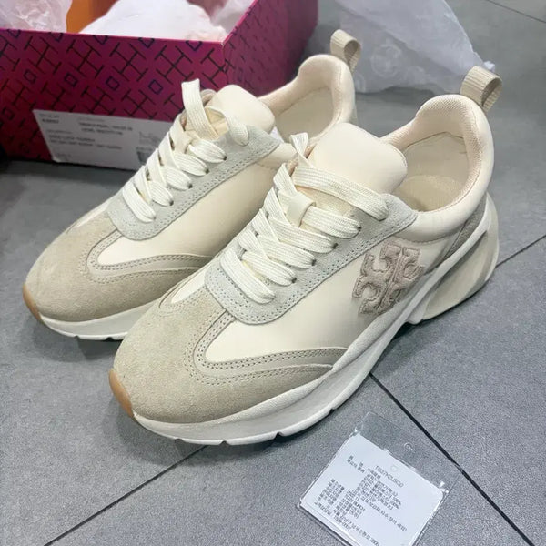 [BUNJANG] Tory Burch Good Luck Sneakers Ivory US 5 / [풀박스] 토리버치 굿럭 스니커즈 아이보리 (220mm)