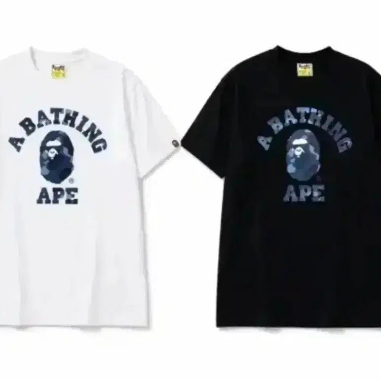[BUNJANG] BAPE White/Black Blue Wappen Logo T-Shirt / 베이프 반팔티 흰색/검정색