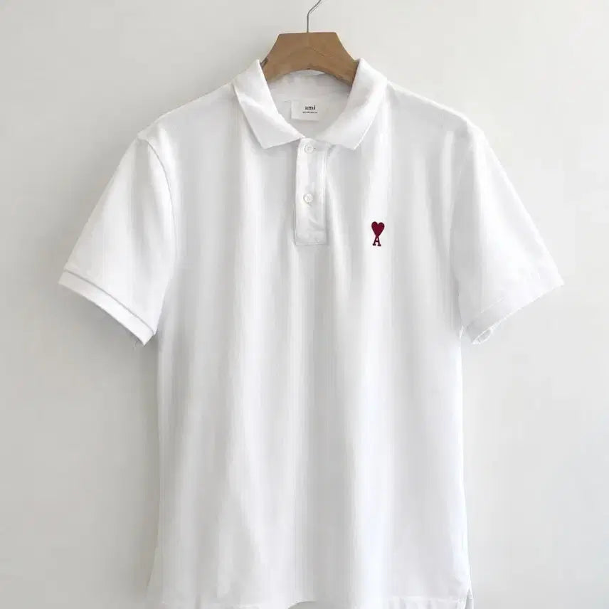 [BUNJANG] AMI Half-Sleeve Polo Shirt White / (특가/무배)아미 반팔 카라티 정품 화이트 L, XL 새상품