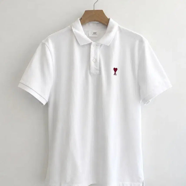 [BUNJANG] AMI Half-Sleeve Polo Shirt White / (특가/무배)아미 반팔 카라티 정품 화이트 L, XL 새상품