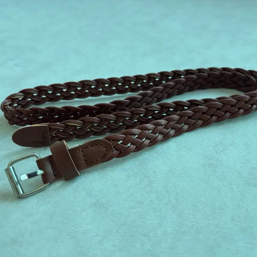 [BUNJANG] Brown Braided Belt / 브라운 꼬임 벨트