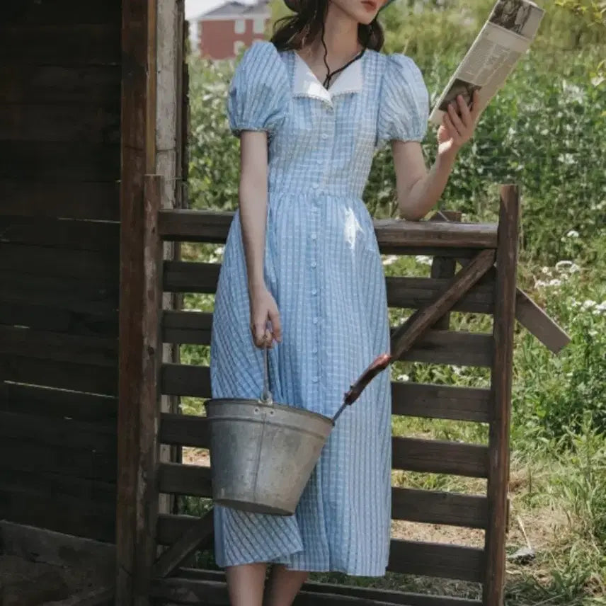 [BUNJANG] Dundrop Puff Long Dress / 거의새상품 정가 159000 던드롭 퍼프 롱 원피스