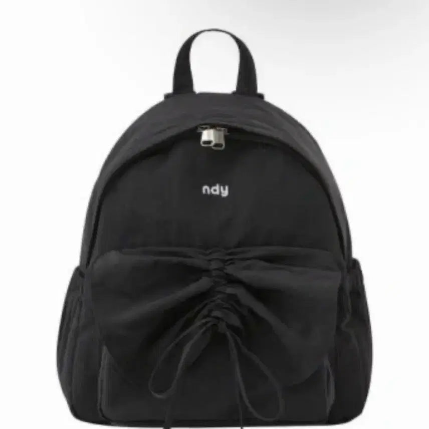 [BUNJANG] NERDY Ribbon Shirring Backpack Black Mini Backpack / ndy 리본 셔링 백팩 블랙 널디 가방 미니백팩