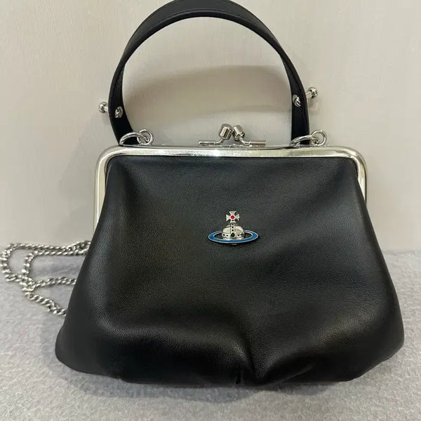[BUNJANG] Vivienne Westwood Ramsskin Chain Shoulder Bag Black / 비비안웨스트우드 복조리 숄더 램스킨 블랙 체인 숄더백