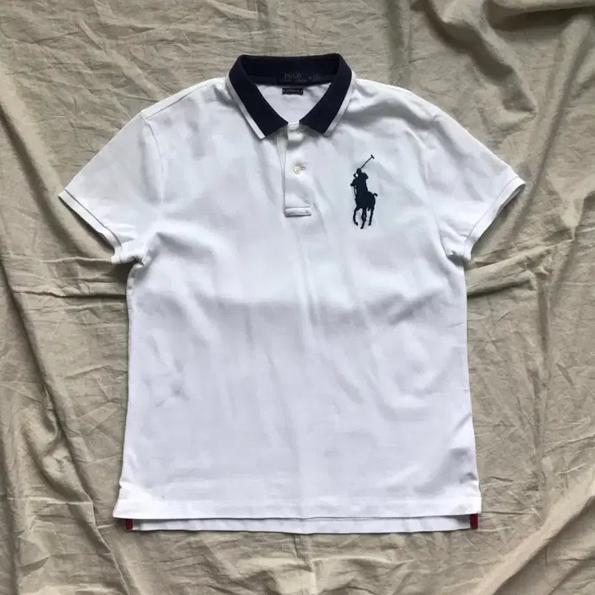 [BUNJANG] Polo Ralph Lauren Big Pony Logo White T-Shirt / 폴로 랄프로렌 빅포니로고 화이트 카라티