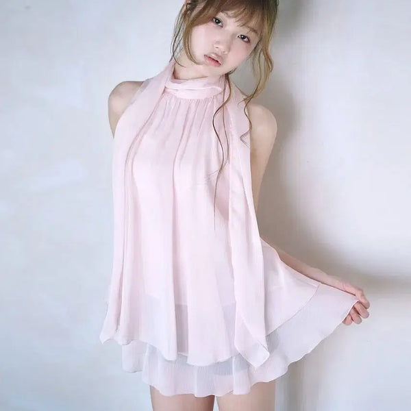 [BUNJANG] Rayzmiya Yui Ruffle Blouse Baby Pink / 레이즈미야 유이러플 블라우스 베이비핑크
