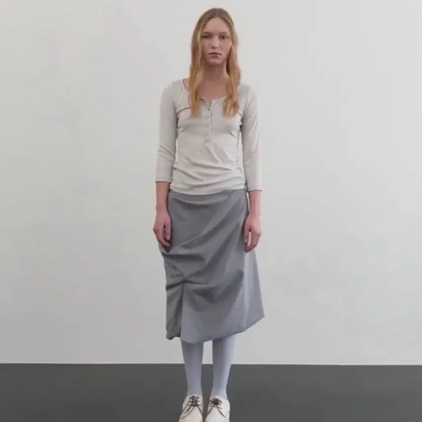 [BUNJANG] Repose Midi Drape Skirt Grey / 리포스 midi drape skirt 그레이