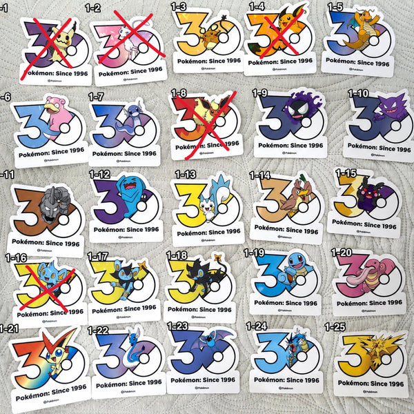 [BUNJANG] Pokemon 30th Anniversary Character Sticker / 포켓몬 30주년 캐릭터 스티커
