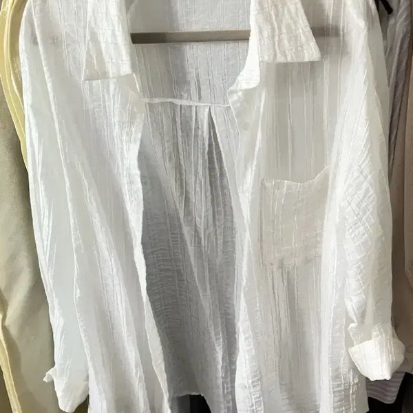 [BUNJANG] 8 Seconds White Summer Shirt / 에잇세컨즈 흰색 여름셔츠