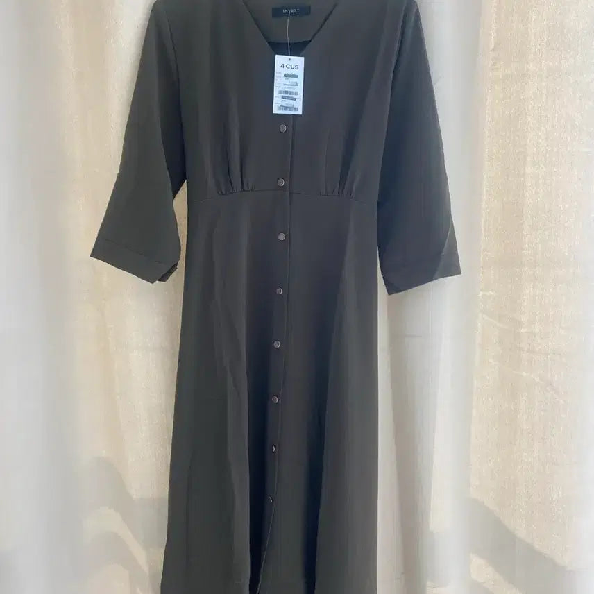 [BUNJANG] 4 CUS Long Dress Khaki / [4 CUS] 롱 원피스 카키 가을원피스