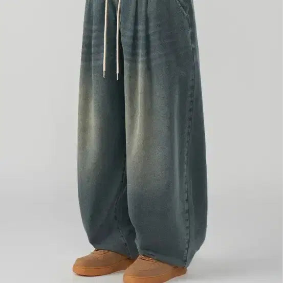 [BUNJANG] Wide Balloon Denim Pants (Vintage Blue, Size S) / 와이드 벌룬 데님 밴딩팬츠