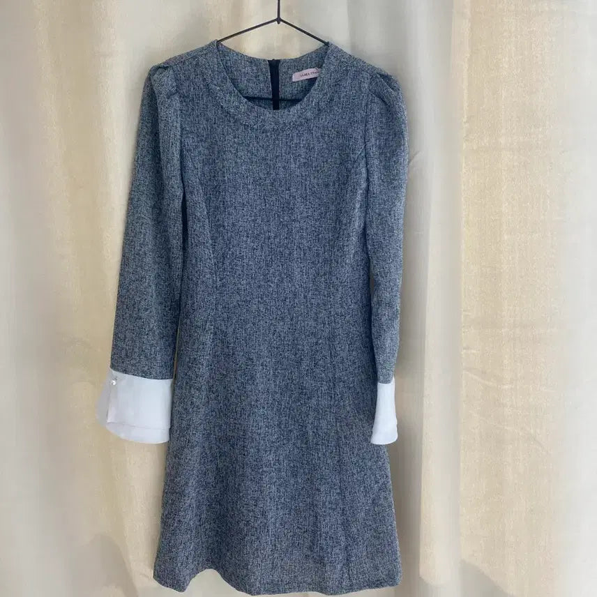 [BUNJANG] Check Pattern Shirt Dress with White Contrast / 체크 패턴 셔츠 원피스