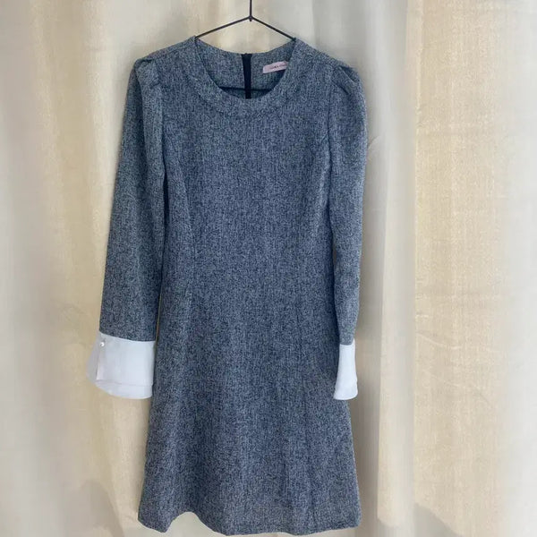 [BUNJANG] Check Pattern Shirt Dress with White Contrast / 체크 패턴 셔츠 원피스