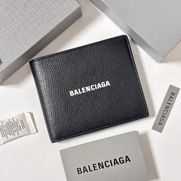 [BUNJANG] Balenciaga Cash Square Logo Bifold Wallet Black / 발렌시아가 캐시 스퀘어 로고 반지갑