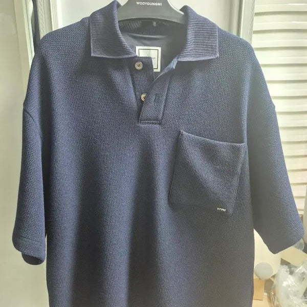 [BUNJANG] Wooyoungmi 24SS Navy Polo T-Shirt Size 46 / 우영미 24ss 네이비폴로티셔츠 46