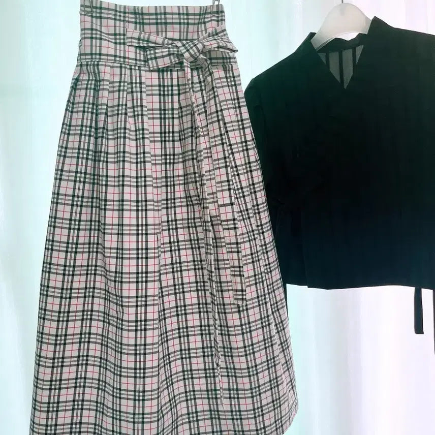 [BUNJANG] Handmade Check Waist Skirt / 체크 허리치마(핸드메이드)