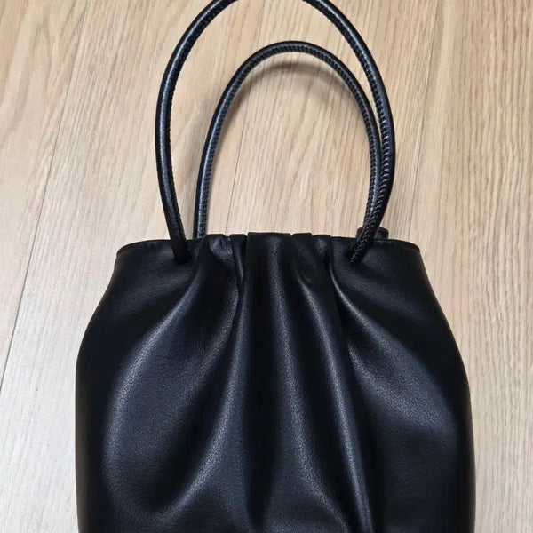 [BUNJANG] Black Leather Mini Tote Bag / 소가죽 블랙 미니 토트백(새상품)