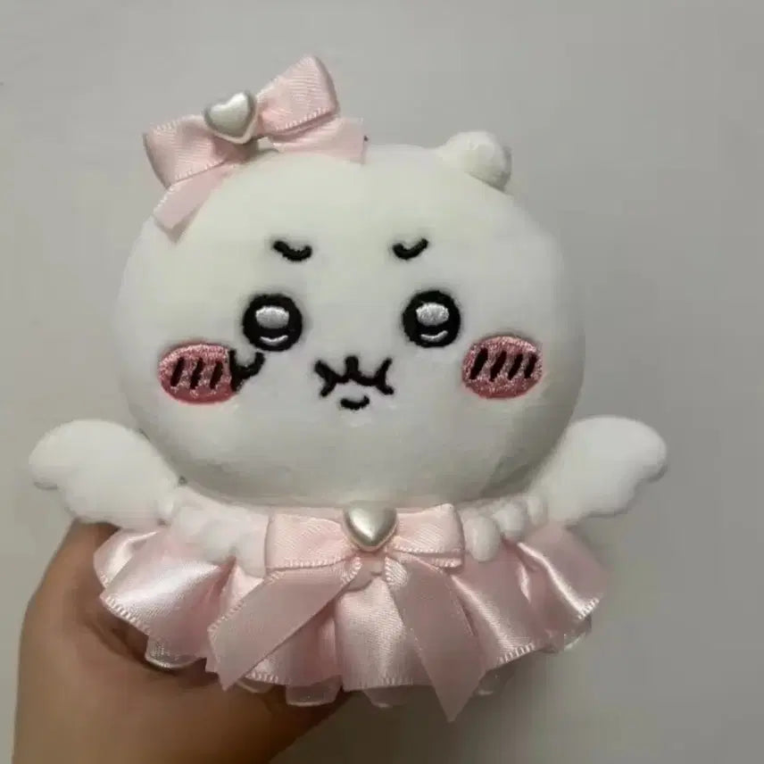 [BUNJANG] 10cm Doll Clothes Angel Wing Ribbon Heart Set Pink Blue Yellow / 10cm 인형 옷, 천사 날개 엔젤 리본 하트 인형 옷 세트, 핑크 블루 하늘 노랑 인형옷