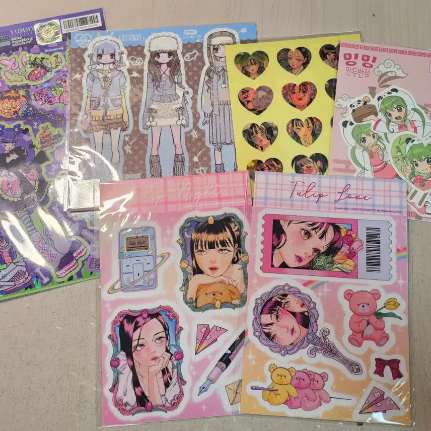 [BUNJANG] Bundle Set: Character Stickers, Seal Stickers, Scrap Stickers / 일괄 ] 다꾸 / 인물스티커 씰스티커 씰스 조각스티커