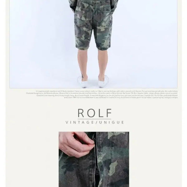 [BUNJANG] Rolfe Camouflage Short Sleeve Jumpsuit / 롤프 카모플라쥬 반팔 점프수트(무료배송)