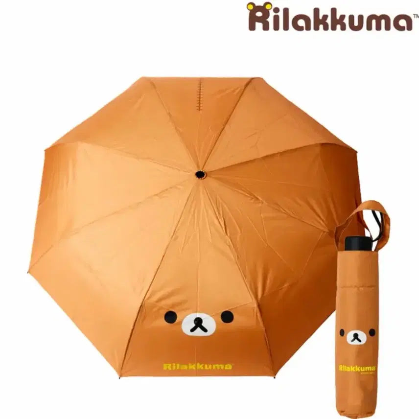 [BUNJANG] Rilakkuma & Korilakkuma Folding 3-Section Manual Umbrella / 리락쿠마 코리락쿠마 얼굴 접이식 3단 수동우산