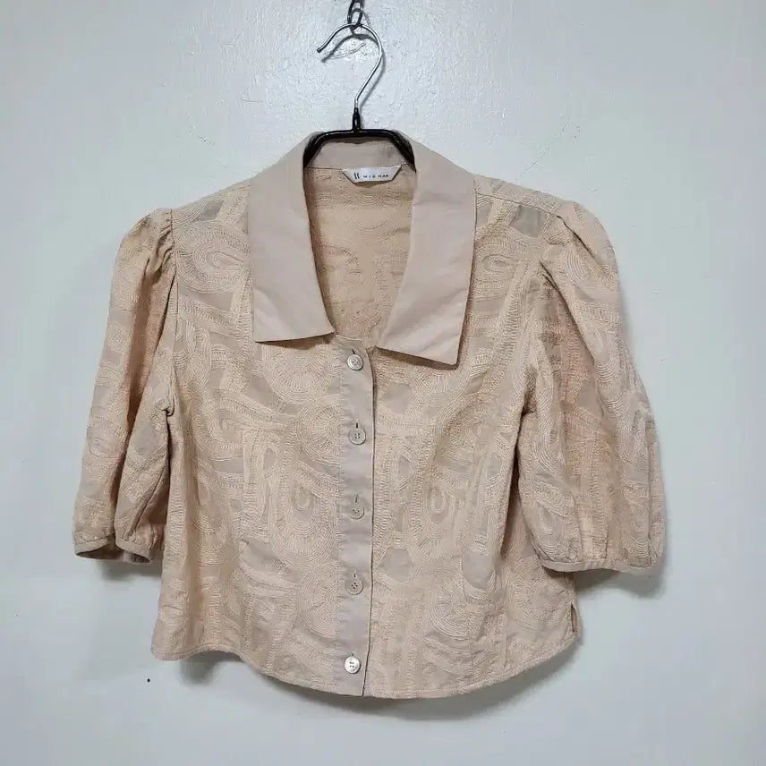 [BUNJANG] It Michaa Beige Pattern Blouse / 잇미샤베이지색 패턴 블라우스.260804