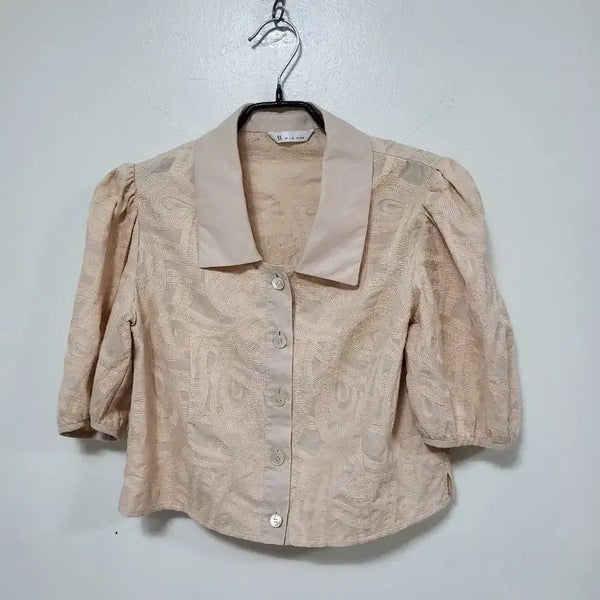 [BUNJANG] It Michaa Beige Pattern Blouse / 잇미샤베이지색 패턴 블라우스.260804