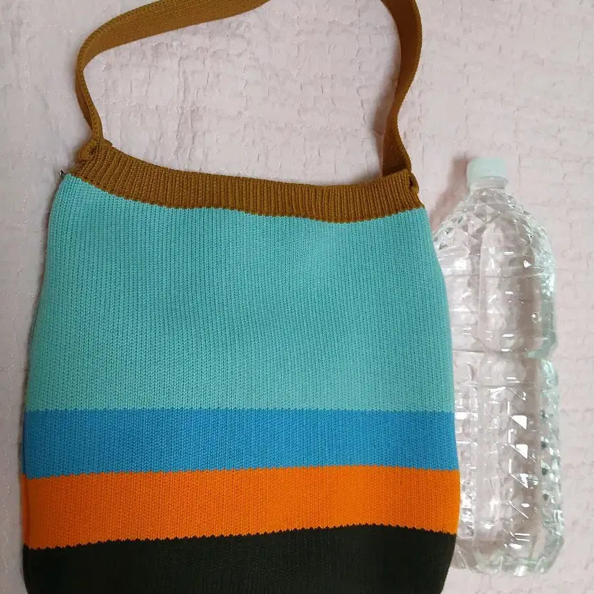 [BUNJANG] Stripe Knit Shoulder Bag / 스트라이프 니트 숄더백