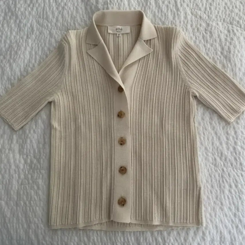 [BUNJANG] Atelier Vanessa Bruno Short Sleeve Knit Cardigan Ivory / 아떼 바네사브루노 반팔니트