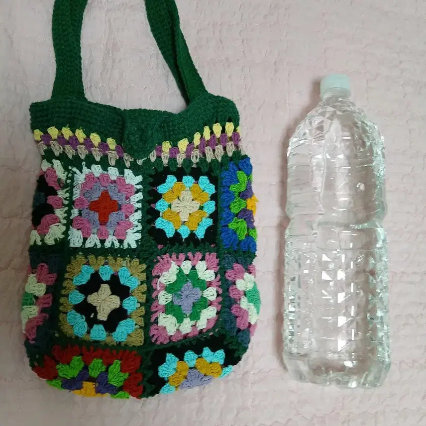 [BUNJANG] Handmade Crochet Granny Square Tote Bag / 수제 뜨개 가방 / 그래니 스퀘어 / 토트백