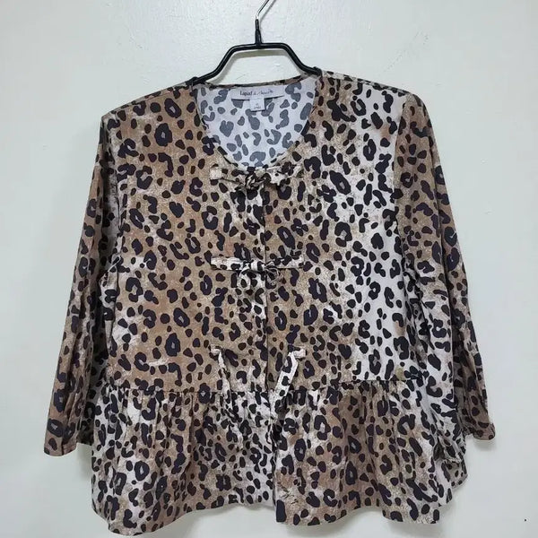 [BUNJANG] Lapiaf Leopard Print Blouse / Lapiaf 레오파드 무늬 블라우스.260804