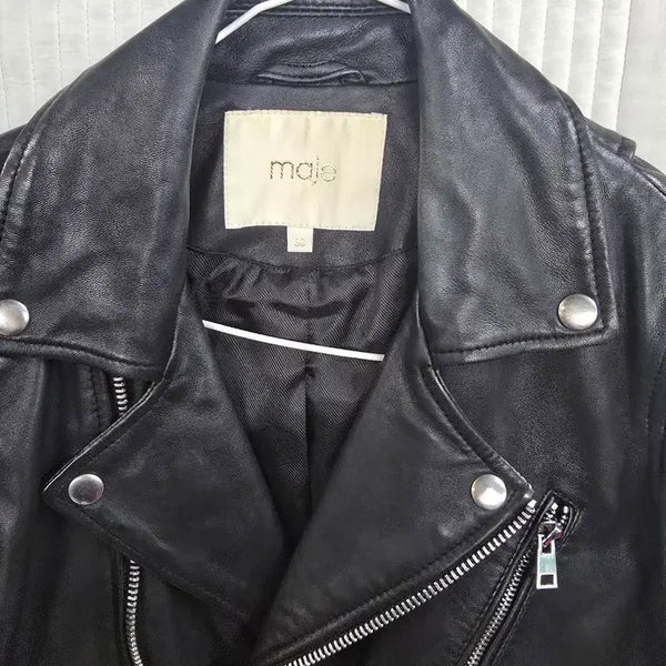 [BUNJANG] Maje Lambskin Leather Rider Jacket / 마쥬 라이더 자켓 양가죽