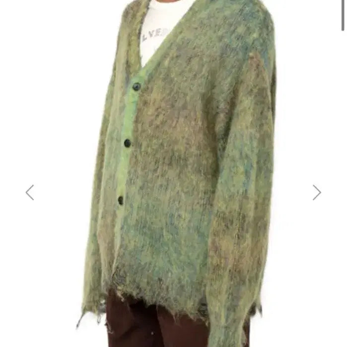 [BUNJANG] Kamiya Green Mohair Cardigan / 카미야 그린 모헤어 가디건