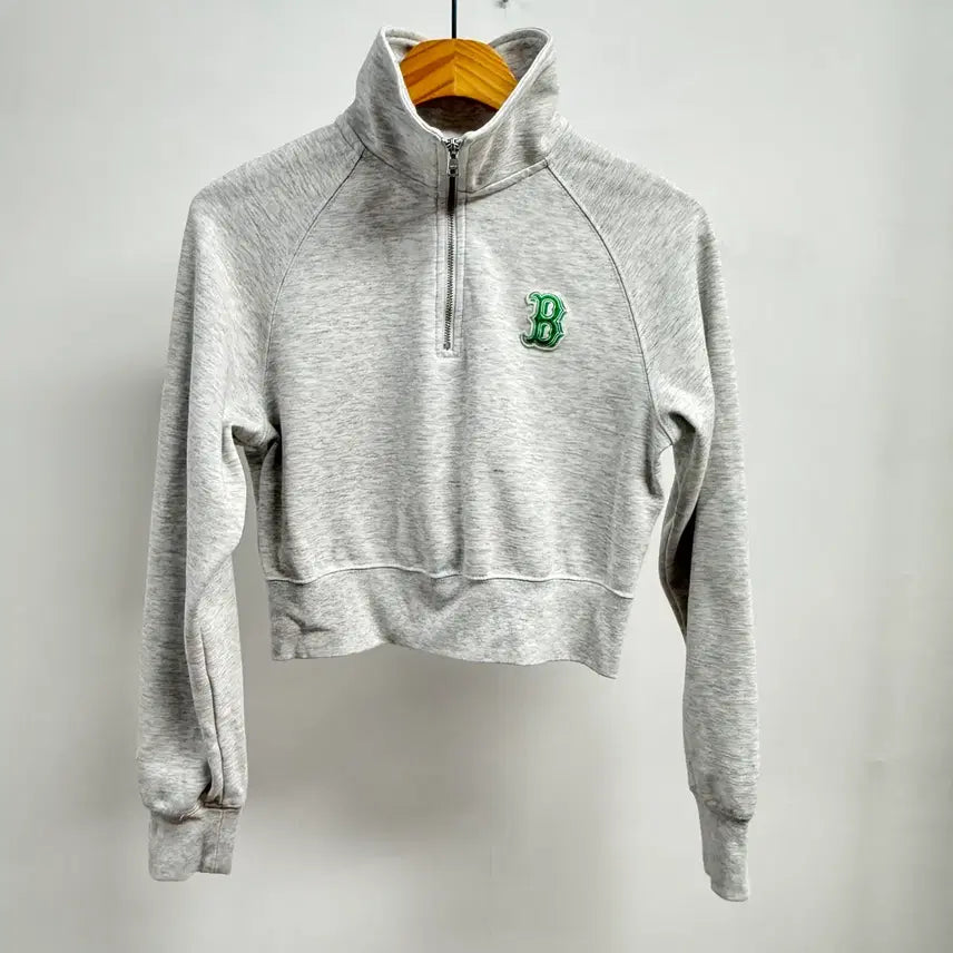 [BUNJANG] MLB Boston Red Sox Cropped Half-Zip Sweatshirt XS / MLB 보스턴 레드삭스 크롭 하프집업 맨투맨 XS 85 여성 JS74