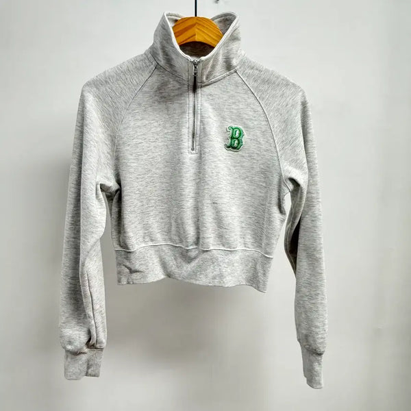 [BUNJANG] MLB Boston Red Sox Cropped Half-Zip Sweatshirt XS / MLB 보스턴 레드삭스 크롭 하프집업 맨투맨 XS 85 여성 JS74