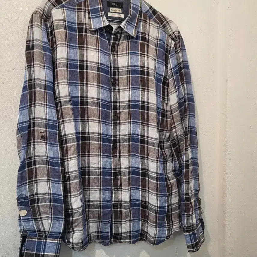 [BUNJANG] SITG Check Pattern Shirt Blue / SITG 체크 마 남방 블루 가62