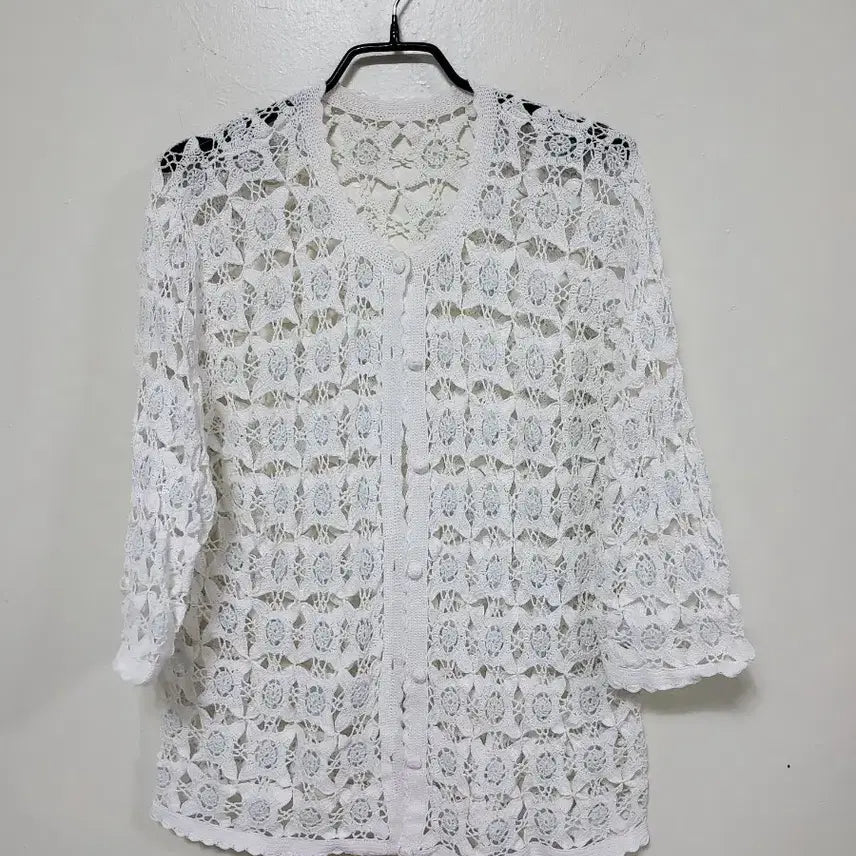 [BUNJANG] White Lace Cardigan / 화이트 레이스 가디건.260804