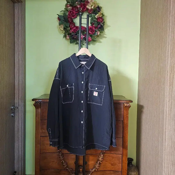 [BUNJANG] Rugged House Crisp Cotton Shirt - Black L / 러기드 하우스 바스락 셔츠