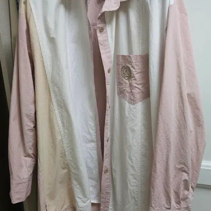 [BUNJANG] Stylenanda Crinkled Shirt Beige / 스타일난다 바스락셔츠