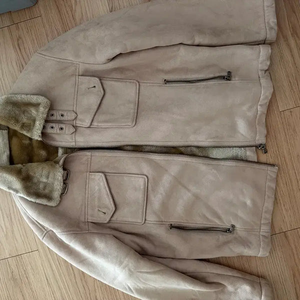 [BUNJANG] Suede Shearling Collar Mustang Jacket / 무스탕