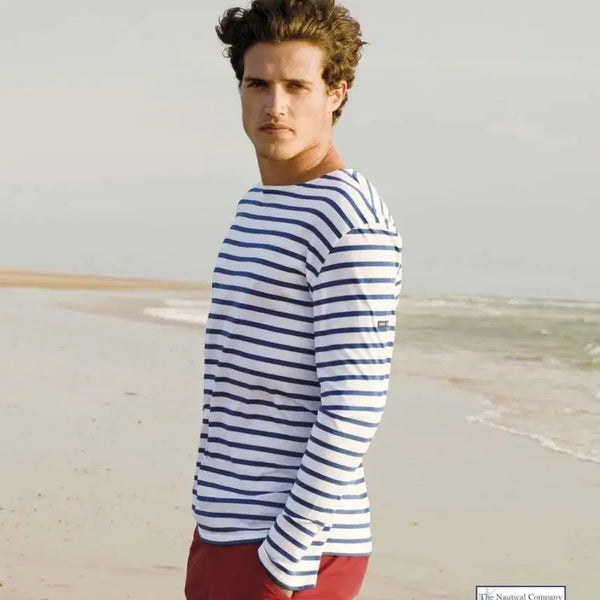 [BUNJANG] Saint James Unisex T-Shirt Navy/White Stripe M Size / (새상품) 세인트제임스 남여공용 티셔츠 M사이즈