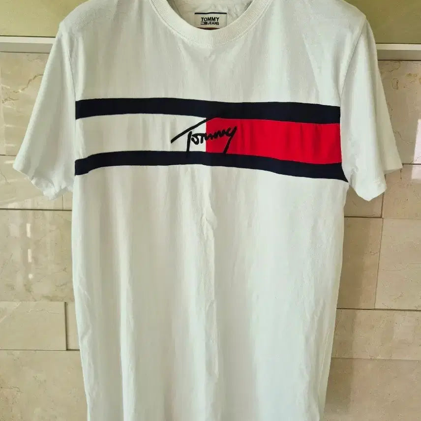 [BUNJANG] Tommy Jeans Logo T-Shirt White / 타미진스 로고 반팔티 화이트