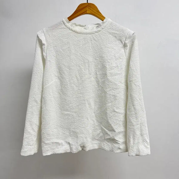 [BUNJANG] Sandro Paris White Embossed Blouse / 산드로 Sandro Paris 화이트 엠보 블라우스 JS74