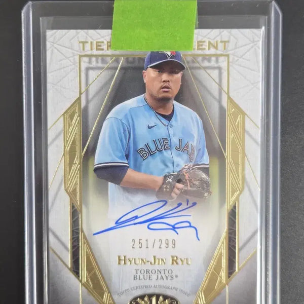 [BUNJANG] 2022 Topps Tier One Ryu Hyun-jin Autographed On-Card Limited Edition Baseball Card / 2022 탑스 티어원 류현진 친필싸인 온오토 카드 299장 한정