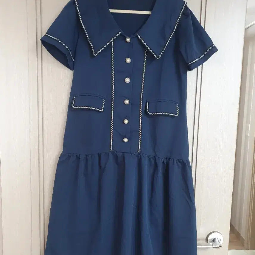 [BUNJANG] Navy Sailor Collar Dress / 네이비 세일러 카라 원피스