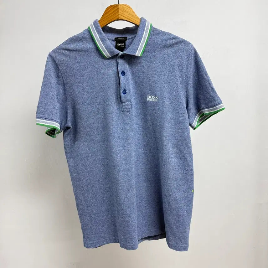 [BUNJANG] Hugo Boss BOSS Green Short Sleeve Polo Shirt Blue L / 휴고보스 BOSS 그린 패디 반팔 카라티 블루 L 100 Js74