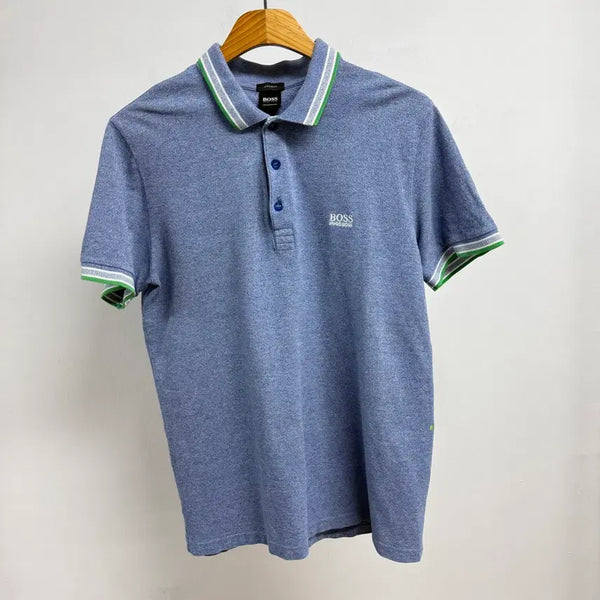 [BUNJANG] Hugo Boss BOSS Green Short Sleeve Polo Shirt Blue L / 휴고보스 BOSS 그린 패디 반팔 카라티 블루 L 100 Js74
