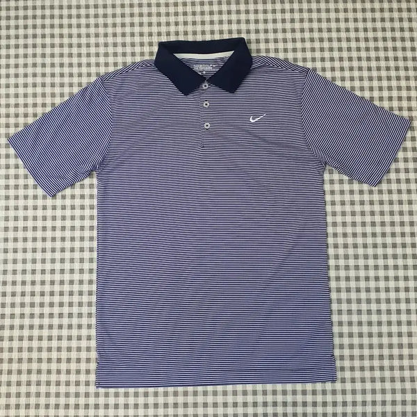 [BUNJANG] Nike Golf Dry-Fit Striped Short-Sleeve Polo Shirt (Men's M/L) / 나이키 골프웨어 반소매 카라티 남자95~100