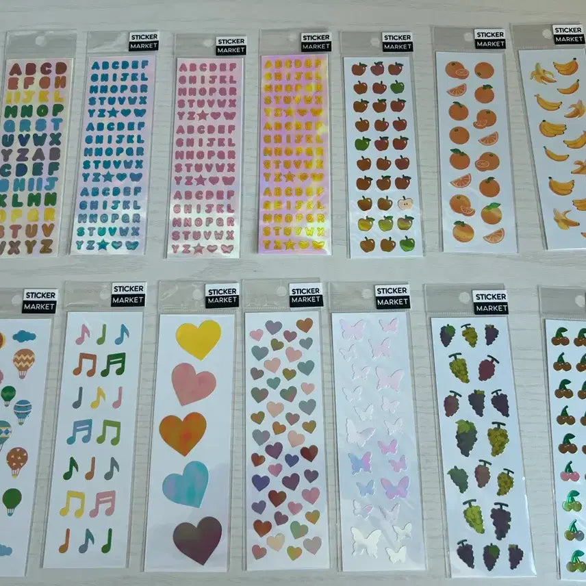 [BUNJANG] Sticker Market Aurora Sticker Set (14 Sheets) / 스티커마켓 오로라 스티커 14장 일괄