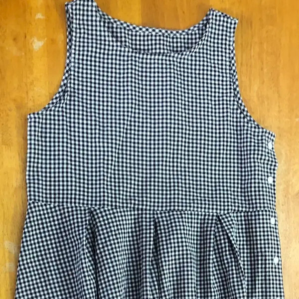 [BUNJANG] Checkered Sleeveless Long Dress / 체크무늬 민소매 롱원피스